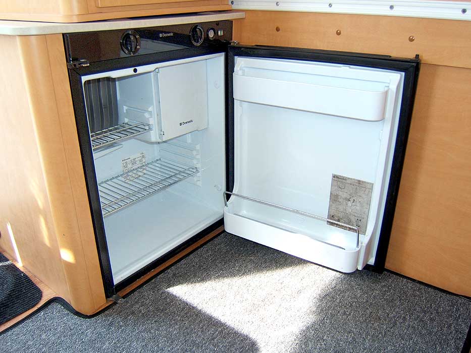 Interior view of the fridge.